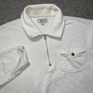 Wallace & Barnes French Terry Half-zip Sweatshirt Men's Cream L